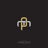 Initial letter overlapping interlock logo monogram line art style vector