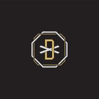 DX Initial letter overlapping interlock logo monogram line art style vector