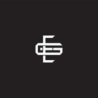 EG Initial letter overlapping interlock logo monogram line art style vector