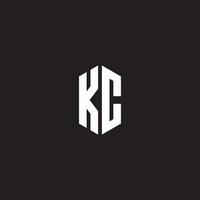 KC Logo monogram with hexagon shape style design template vector