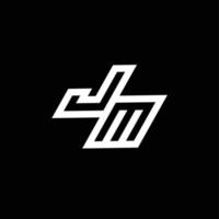 JM logo monogram with up to down style negative space design template vector