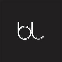 BL Initial Letter Split Lowercase Logo Modern Monogram Template Isolated on Black White vector