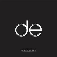 Delaware inicial letra división minúsculas logo moderno monograma modelo aislado en negro blanco vector
