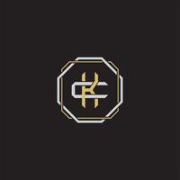 Initial letter overlapping interlock logo monogram line art style vector