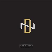 DN Initial letter overlapping interlock logo monogram line art style vector