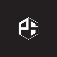 PG Logo monogram hexagon with black background negative space style vector