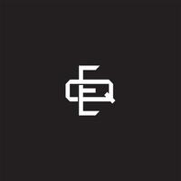 EQ Initial letter overlapping interlock logo monogram line art style vector