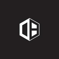 DB Logo monogram hexagon with black background negative space style vector