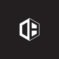 DB Logo monogram hexagon with black background negative space style vector