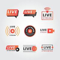 Live Streaming Badge Set vector