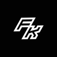 fk logo monograma con arriba a abajo estilo negativo espacio diseño modelo vector