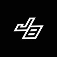 JB logo monogram with up to down style negative space design template vector