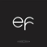 EFInitial Letter Split Lowercase Logo Modern Monogram Template Isolated on Black White vector