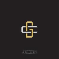 Initial letter overlapping interlock logo monogram line art style vector