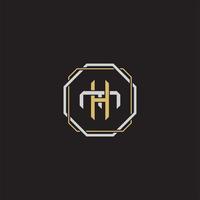 Initial letter overlapping interlock logo monogram line art style vector