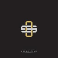 Initial letter overlapping interlock logo monogram line art style vector