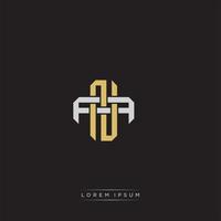 Initial letter overlapping interlock logo monogram line art style vector