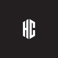 HC Logo monogram with hexagon shape style design template vector