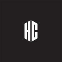 hc logo monograma con hexágono forma estilo diseño modelo vector