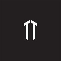 TT Logo monogram with hexagon shape style design template vector
