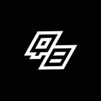 QB logo monogram with up to down style negative space design template vector