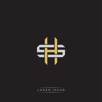 Initial letter overlapping interlock logo monogram line art style vector