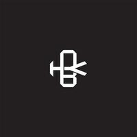 BK Initial letter overlapping interlock logo monogram line art style vector