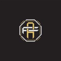 AF Initial letter overlapping interlock logo monogram line art style vector