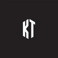 KT Logo monogram with hexagon shape style design template vector