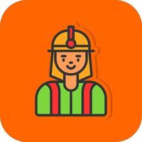 Firefighter Vector Icon Design