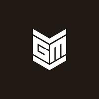 Logo alphabet monogram with emblem style vector