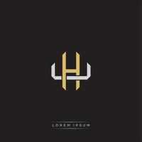 Initial letter overlapping interlock logo monogram line art style vector