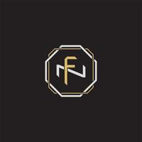 FN Initial letter overlapping interlock logo monogram line art style vector