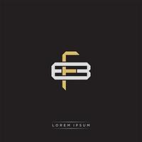 FB Initial letter overlapping interlock logo monogram line art style vector