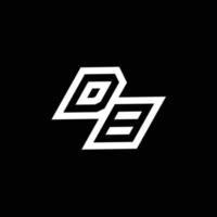 db logo monograma con arriba a abajo estilo negativo espacio diseño modelo vector