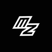 MZ logo monogram with up to down style negative space design template vector