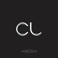 CL Initial Letter Split Lowercase Logo Modern Monogram Template Isolated on Black White vector