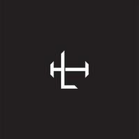 LH Initial letter overlapping interlock logo monogram line art style vector