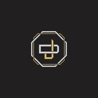JD Initial letter overlapping interlock logo monogram line art style vector