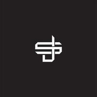 JS Initial letter overlapping interlock logo monogram line art style vector