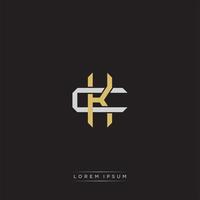 Initial letter overlapping interlock logo monogram line art style vector