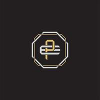 Initial letter overlapping interlock logo monogram line art style vector