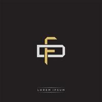 FD Initial letter overlapping interlock logo monogram line art style vector