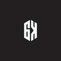 GK Logo monogram with hexagon shape style design template vector