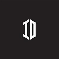 IO Logo monogram with hexagon shape style design template vector