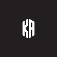 KA Logo monogram with hexagon shape style design template vector