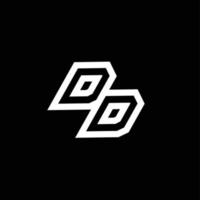 dd logo monograma con arriba a abajo estilo negativo espacio diseño modelo vector