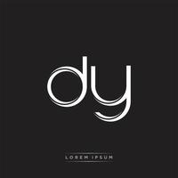 DY Initial Letter Split Lowercase Logo Modern Monogram Template Isolated on Black White vector