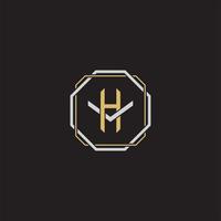Initial letter overlapping interlock logo monogram line art style vector