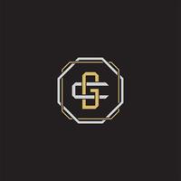 Initial letter overlapping interlock logo monogram line art style vector